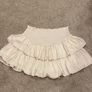 Mustard Seed Cream Ruffled Mini Skirt (perfect condition)